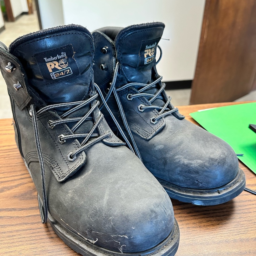 Timberland PRO Black Work Boots Sturdy Leather Design